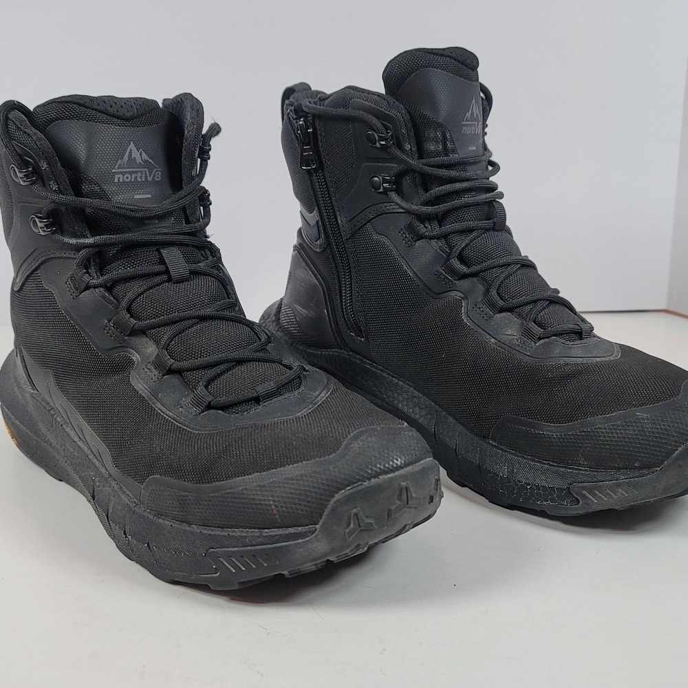 Nortiv8 Mens Tactical Military Boots Black Side Zip SNMT26006M-W Size 10.5W